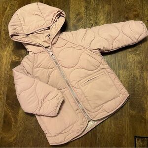 Zara Toddler Girl Quilted Jacket 12-18 Months Blush Mauve Lightweight Coat